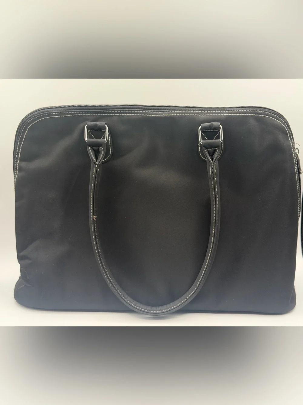 Franklin Covey Black Nylon Laptop Briefcase Business Tote Computer Bag